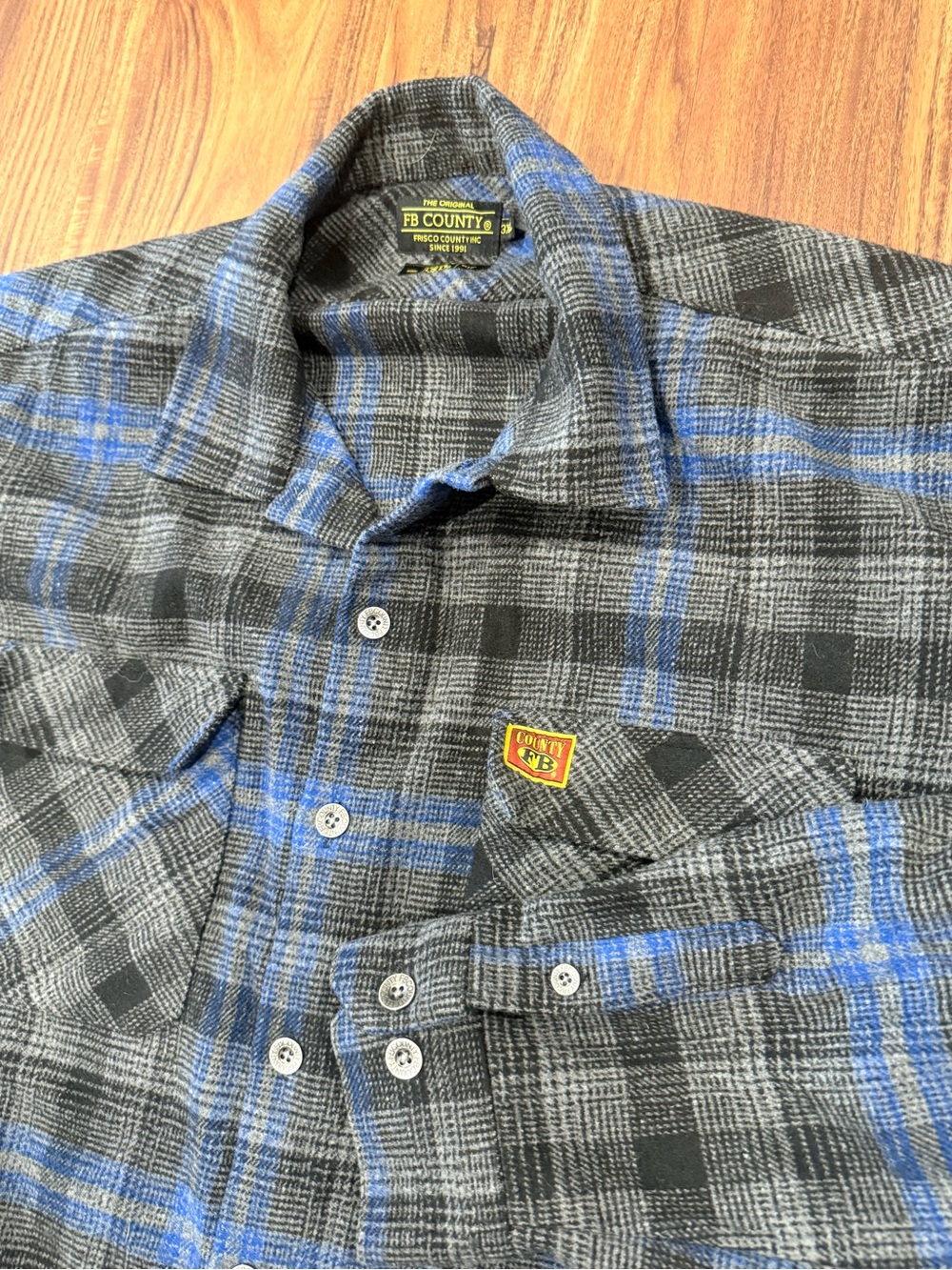 FB County Super Heavyweight Wool Blend Long Sleeve Shirt Flannel Cholo Lowrider